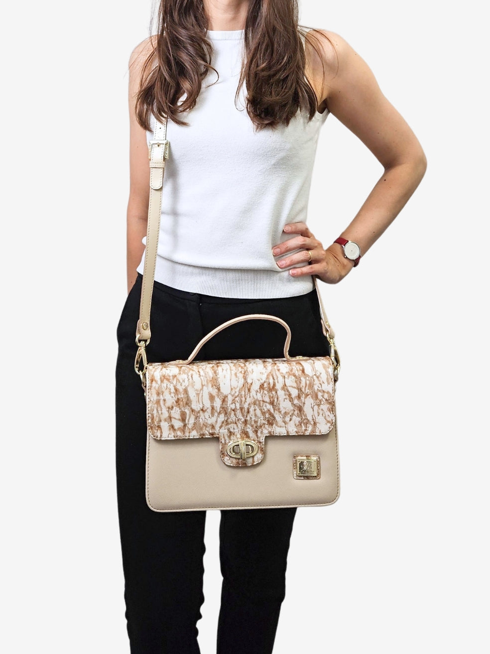 Cavalinho Acqua Marine Handbag for Women SKU 16120586.31.99. #color_beige / white