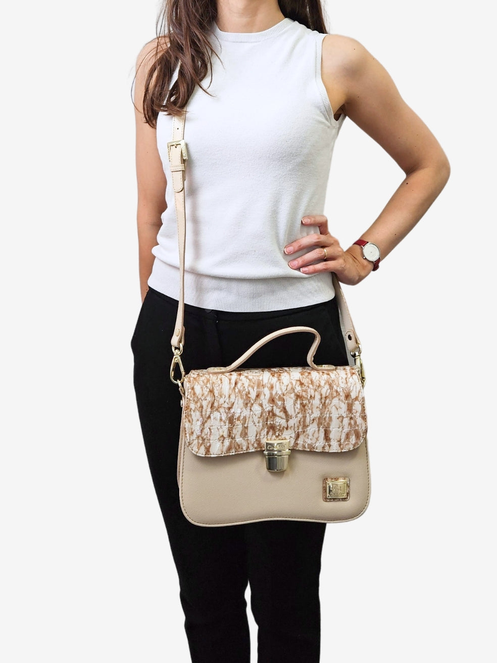 Cavalinho Acqua Marine Handbag for Women SKU 16120600.31.99. #color_beige / white