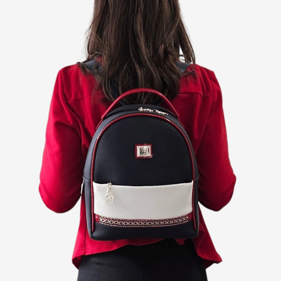 Cavalinho Outlet Twist Backpack Purse for Women SKU 16130207.22 #color_navy / white / red