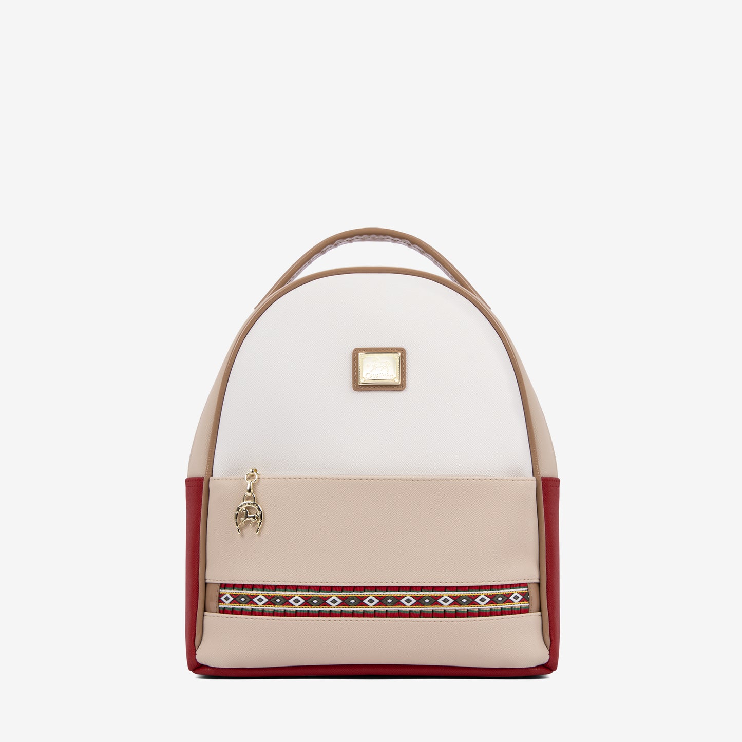 Cavalinho Outlet Twist Backpack Purse for Women SKU 16130207.23 #color_red / white / beige