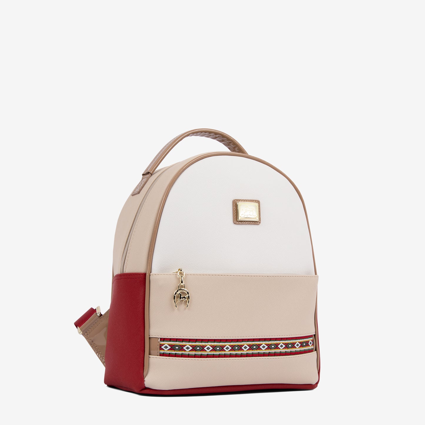 Cavalinho Outlet Twist Backpack Purse for Women SKU 16130207.23 #color_red / white / beige
