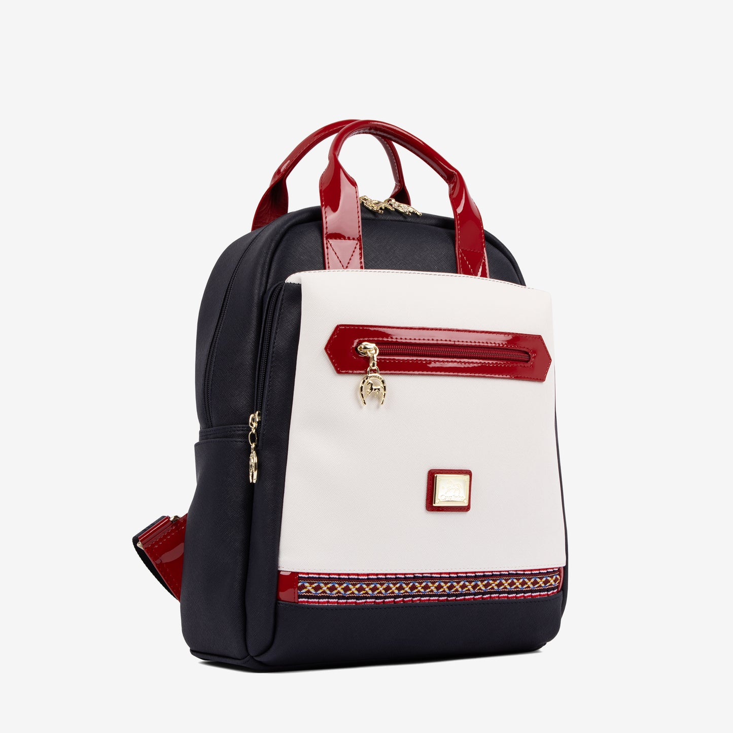 Cavalinho Outlet Twist Large Backpack Purse SKU 16130395.22 #color_navy / white / red