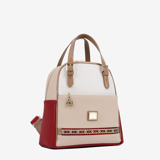 Cavalinho Outlet Twist Backpack Purse for Women SKU 16130548.23 #color_red / white / beige