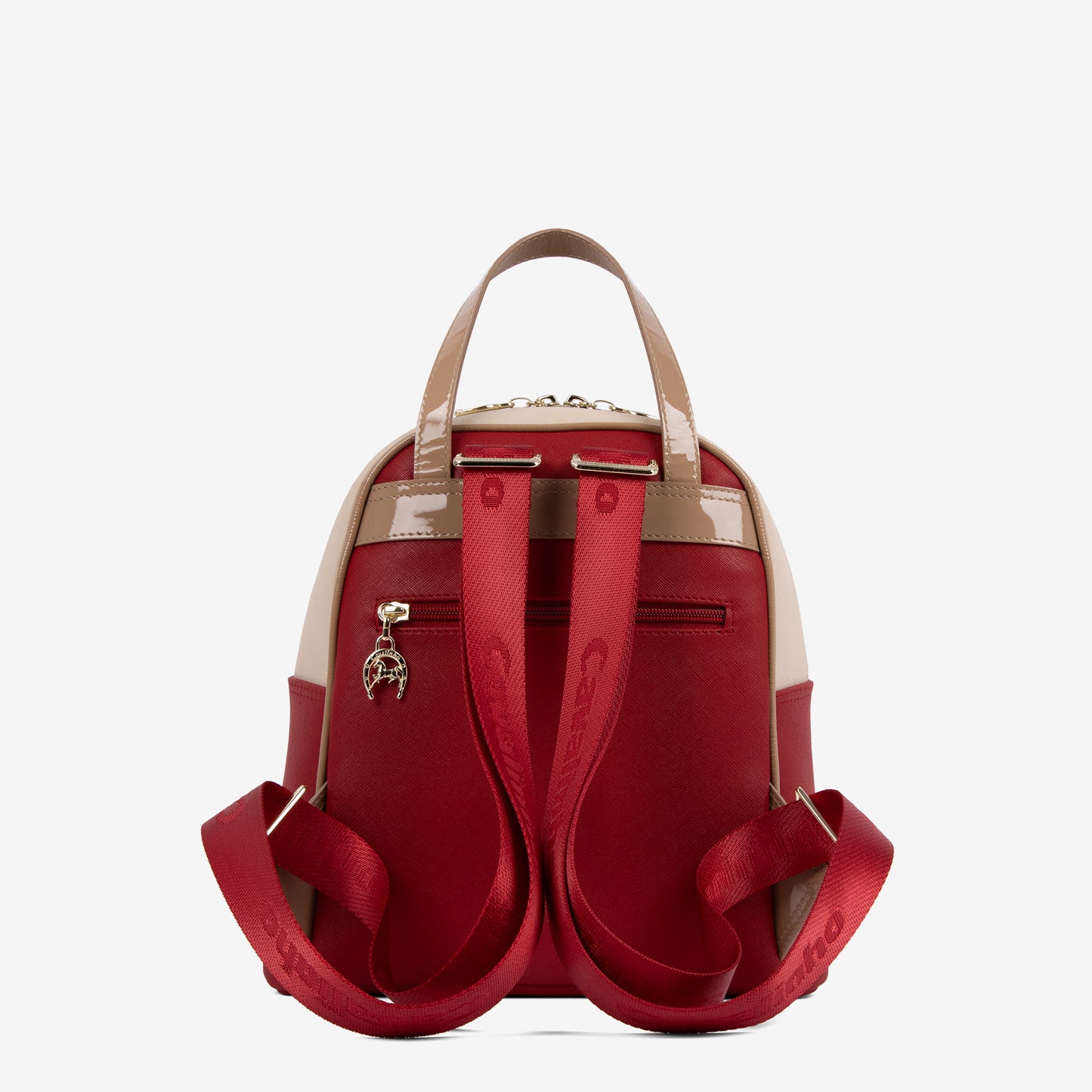 Cavalinho Outlet Twist Backpack Purse for Women SKU 16130548.23 #color_red / white / beige