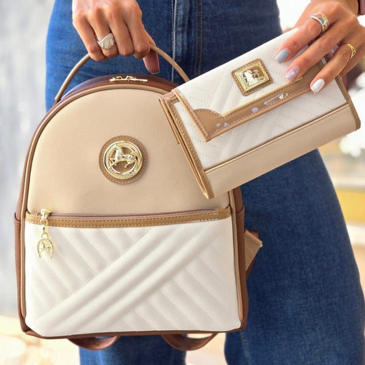 Cavalinho Outlet Bags - Ciao Bella Backpack Purse SKU 18060207.31 #color_beige / white