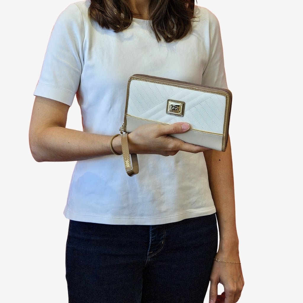 Cavalinho Outlet Wallets - Ciao Bella Wristlet Wallet SKU 28060213.31 #color_beige / white
