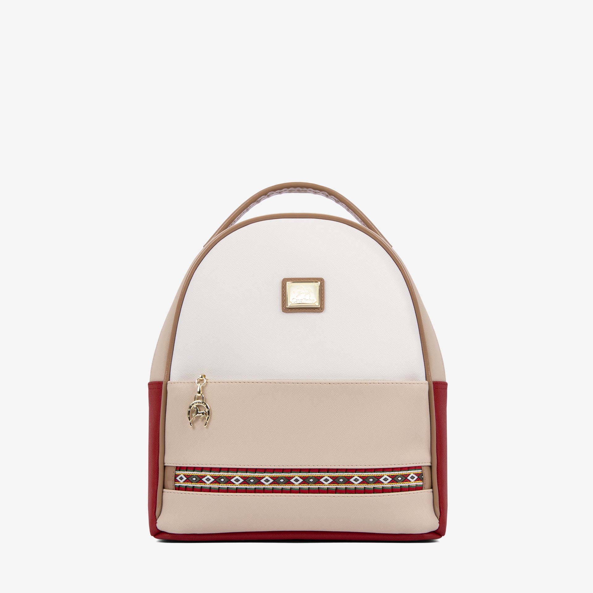Cavalinho Outlet Twist Backpack Purse for Women SKU 16130207.23 #color_red / white / beige
