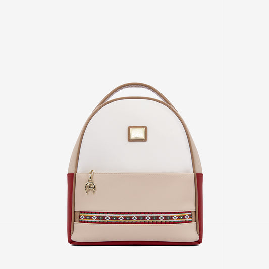 Cavalinho Outlet Twist Backpack Purse for Women SKU 16130207.23 #color_red / white / beige