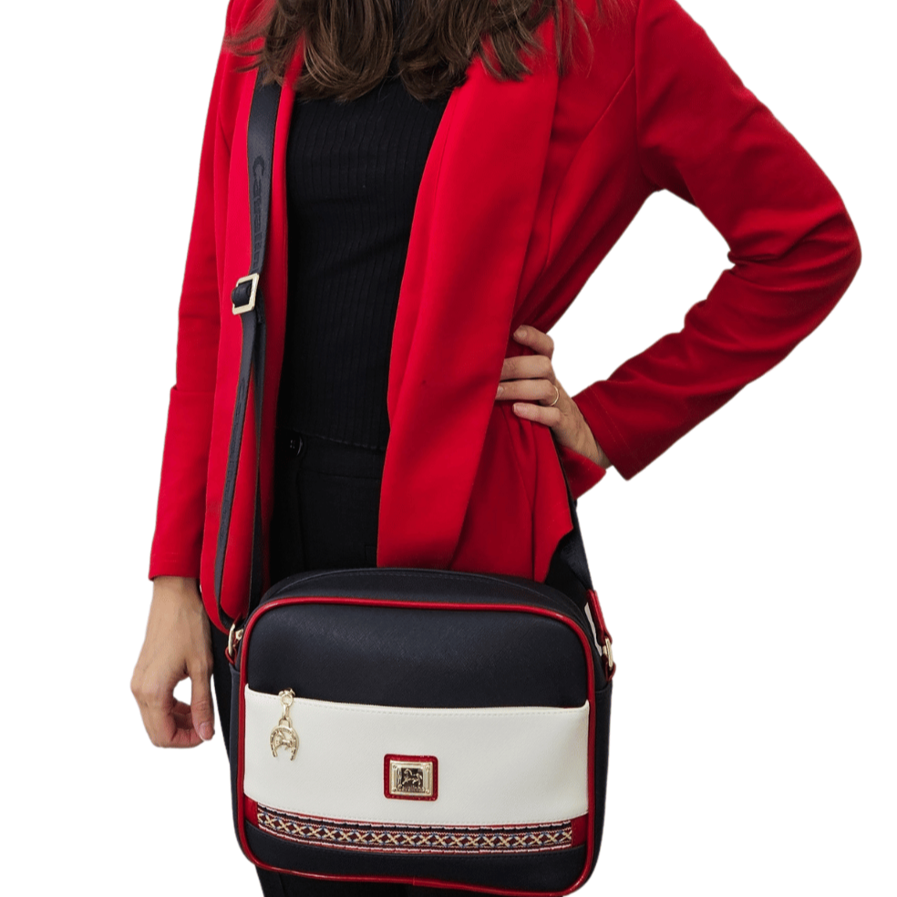 Cavalinho Outlet Twist Crossbody Bag for Women SKU 16130324.22 #color_navy / white / red