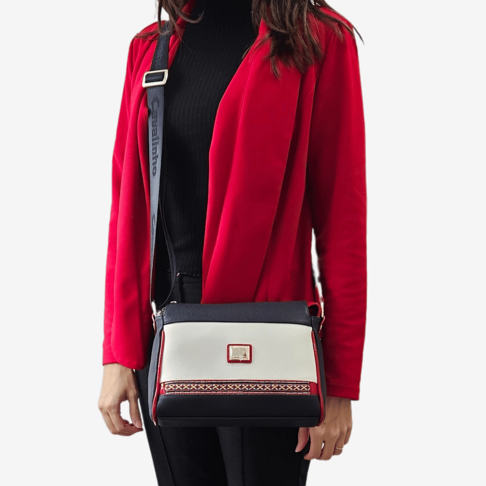 Cavalinho Outlet Twist Crossbody Bag for Women SKU 16130344.22 #color_navy / white / red