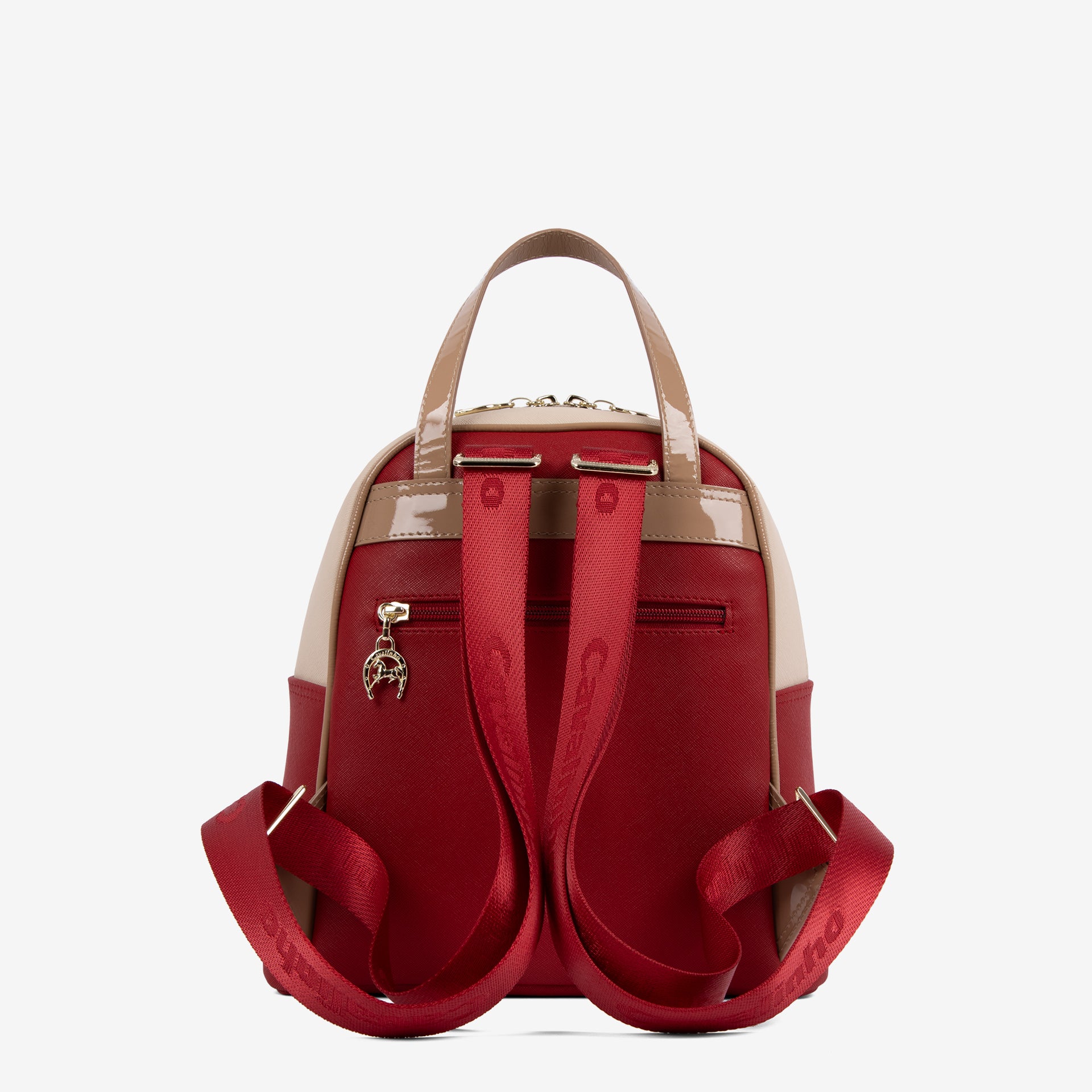 Cavalinho Outlet Twist Backpack Purse for Women SKU 16130548.23 #color_red / white / beige