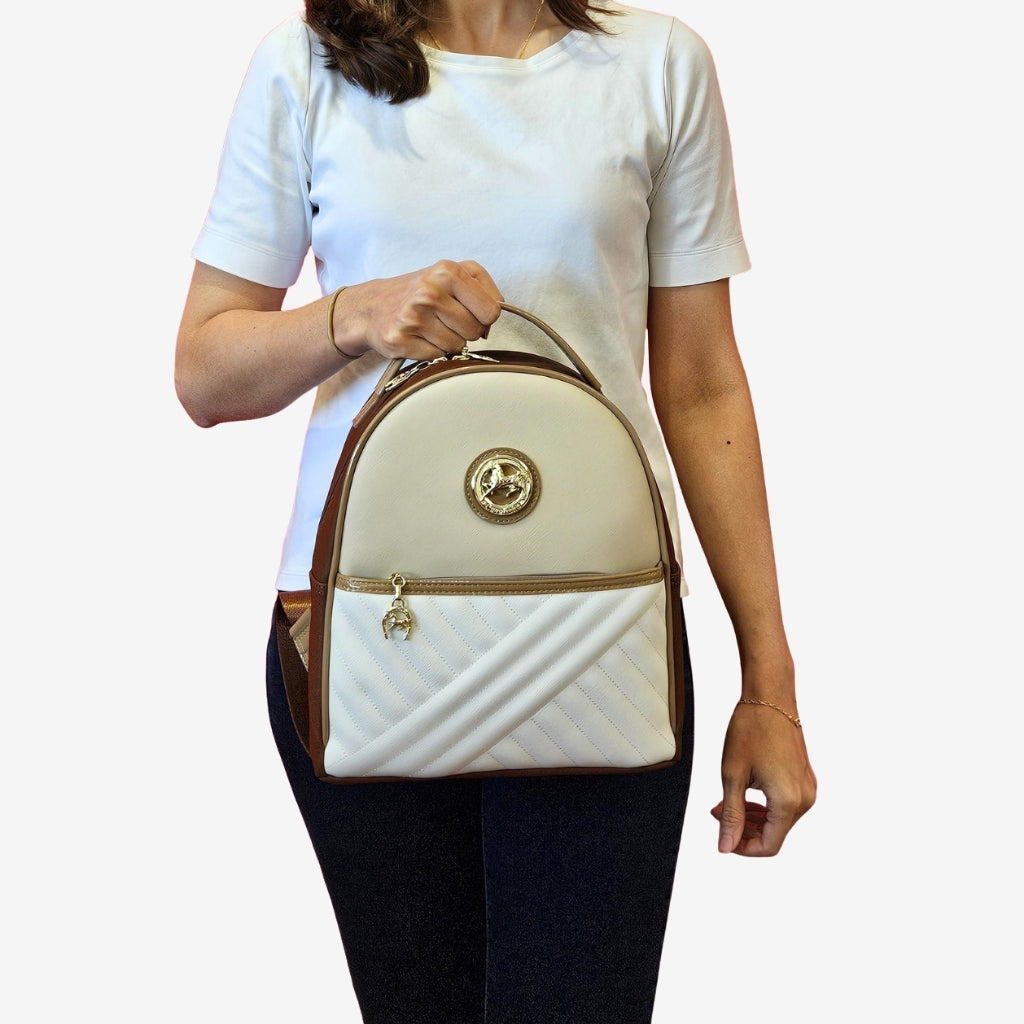 Cavalinho Outlet Bags - Ciao Bella Backpack Purse SKU 18060207.31 #color_beige / white
