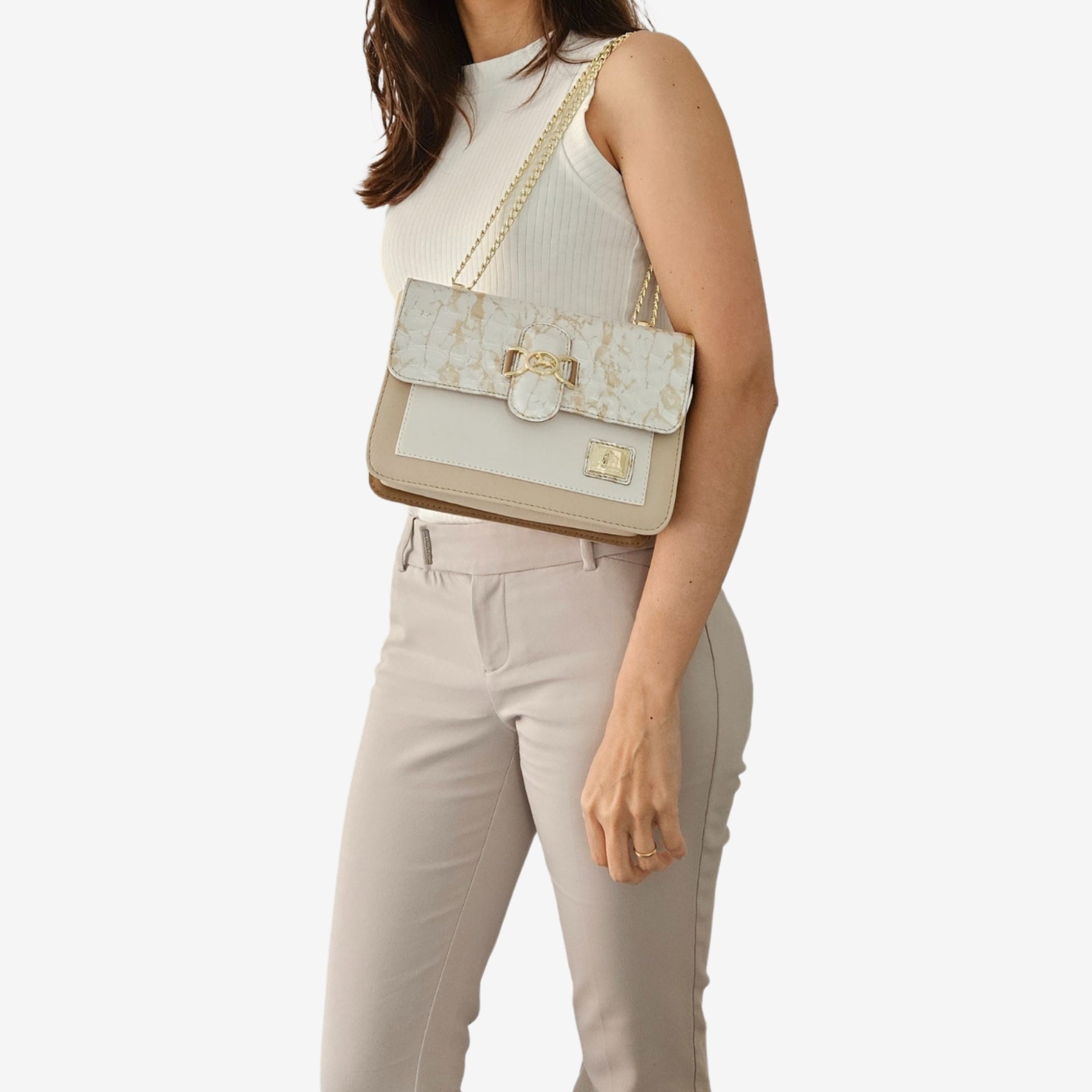 Cavalinho Outlet Mystic Shoulder Bag for Women SKU 18460471.31.99. #color_beige / white