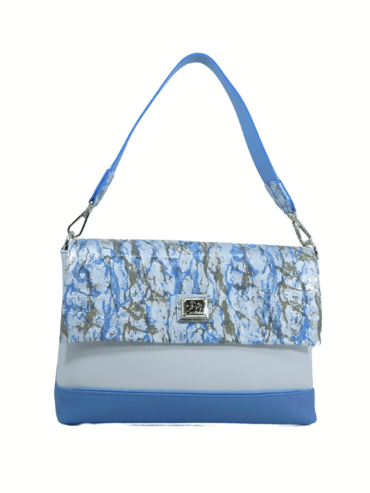 Cavalinho Acqua Bella 3 in 1: Leather Clutch, Handbag or Crossbody Bag SKU 18600509.10 #color_blue / white