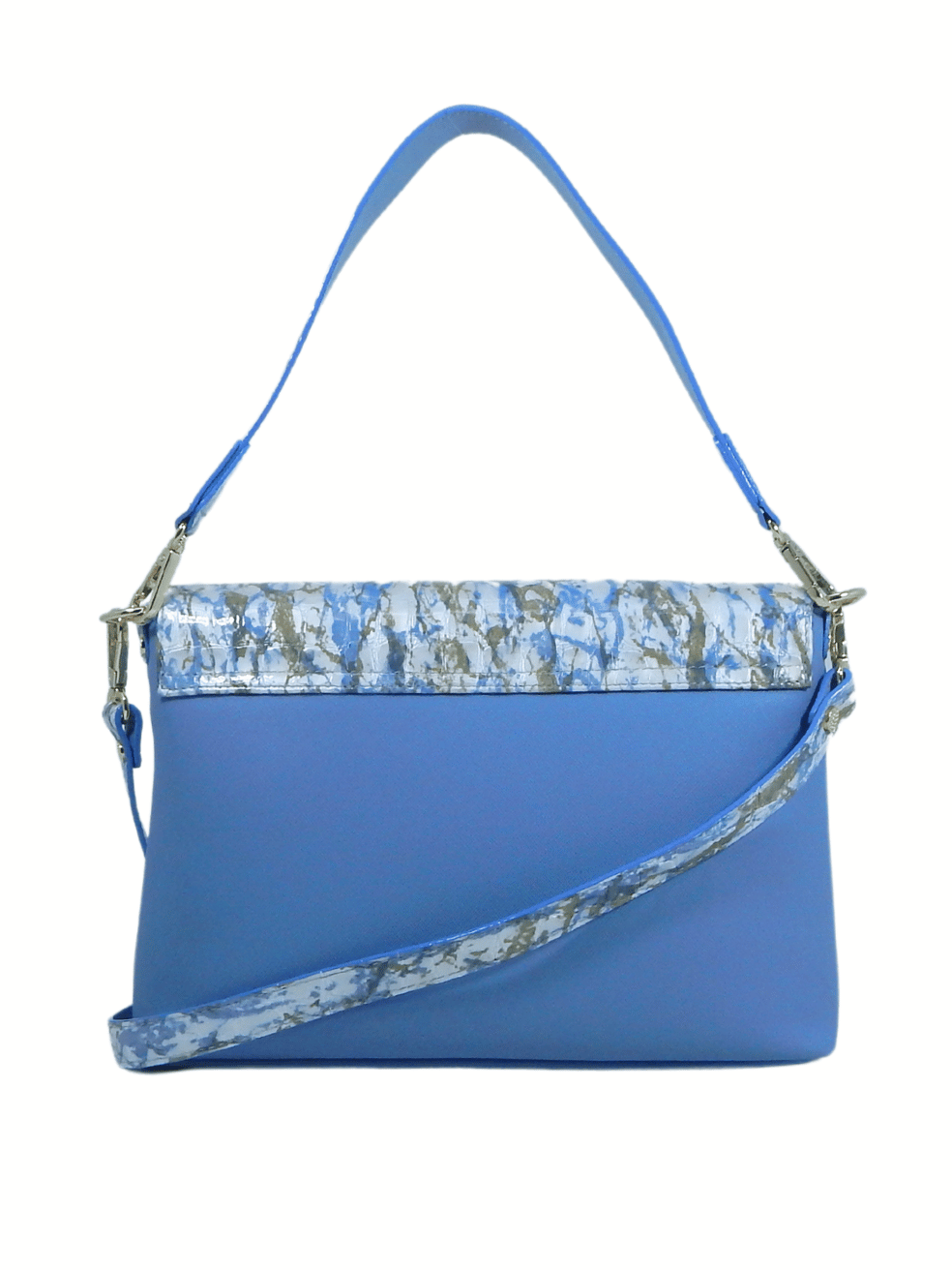 Cavalinho Acqua Bella 3 in 1: Leather Clutch, Handbag or Crossbody Bag SKU 18600509.10 #color_blue / white