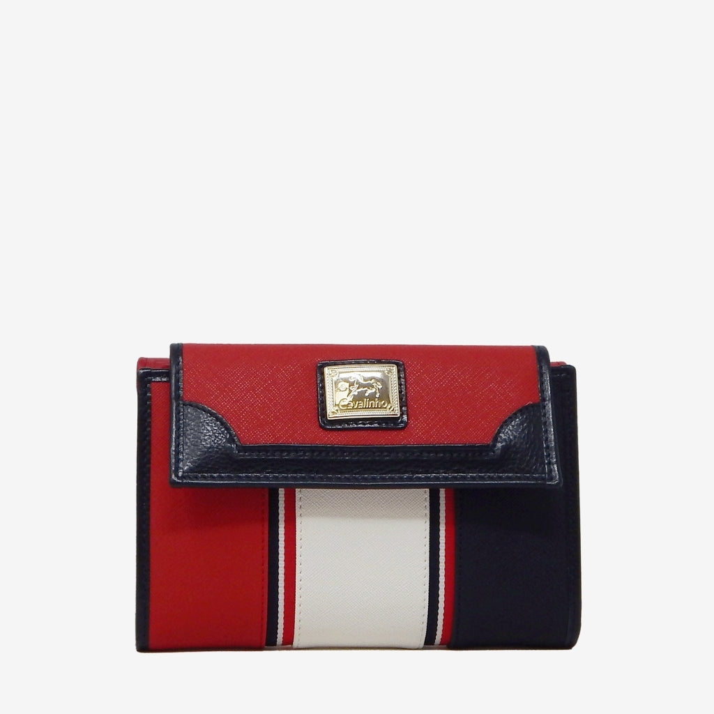 Cavalinho Outlet Nautical Trifold Wallet for Women SKU 28590204.23 #color_Navy / White / Red