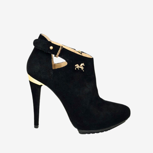 Suede Black Ankle Boots - Size 35 EU