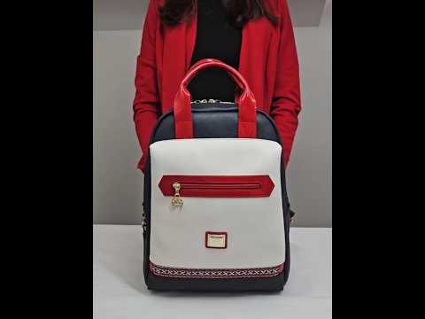 Cavalinho Outlet Twist Large Backpack Purse SKU 16130395.22 #color_navy / white / red